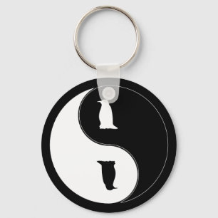 Yin Yang Penguin Key Ring