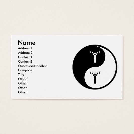 Yin Yang Personal Training Business Card