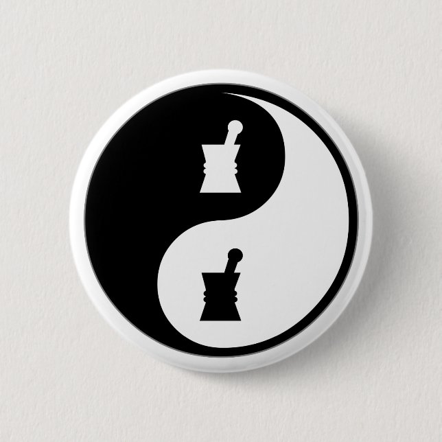 Yin Yang Pharmacology 6 Cm Round Badge (Front)