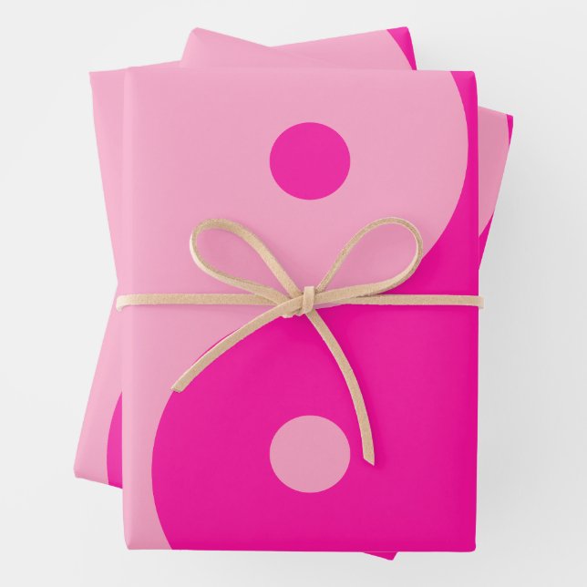 Yin Yang Pink Wrapping Paper Sheet (In situ)