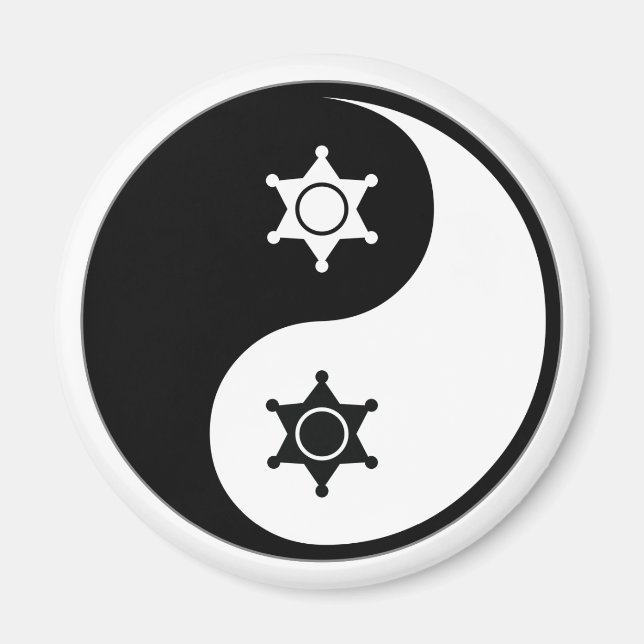 Yin Yang Police Work Magnet (Front)