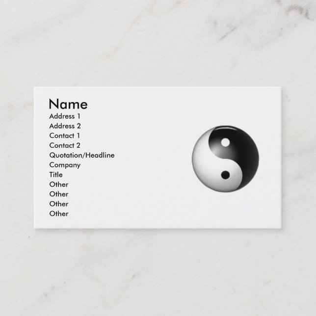 Yin & Yang Profile Card (Front)