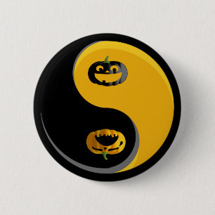 Yin Yang Pumpkins 6 Cm Round Badge