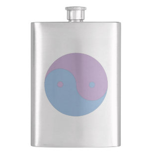 Yin Yang Purple and Blue Peace Meditation Design Hip Flask