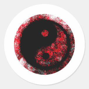 Yin Yang Red Black The MUSEUM Zazzle Gifts Classic Round Sticker