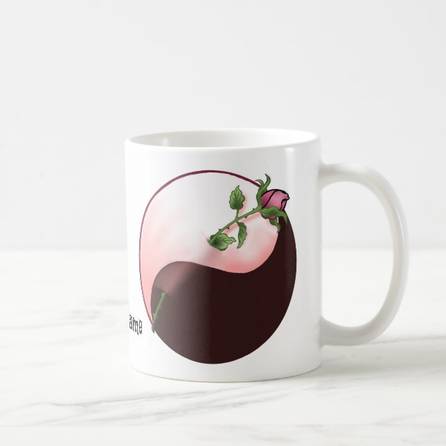 Yin Yang Red Rose Coffee Mug (Right)