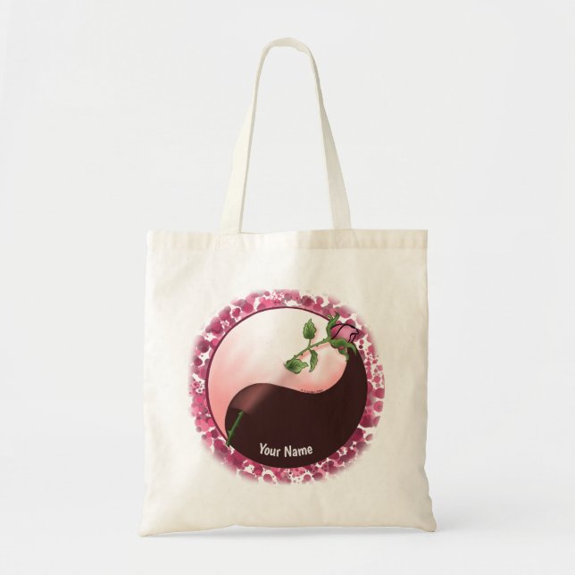 Yin Yang Red Rose tote bag (Front)