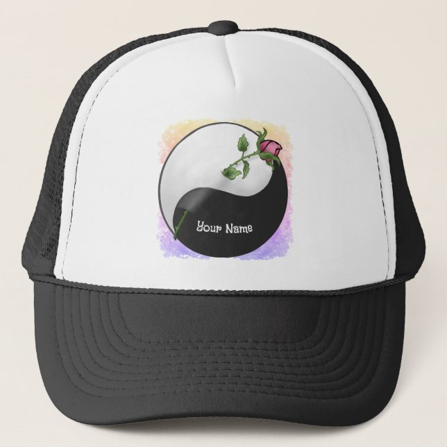 Yin Yang Rose Trucker Hat (Front)