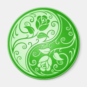 Yin Yang Roses, green Magnet
