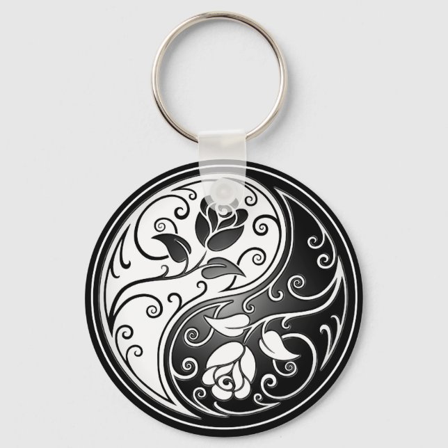 Yin Yang Roses Key Ring (Front)