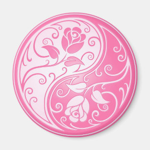 Yin Yang Roses, pink Magnet