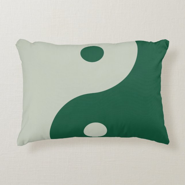 Yin Yang Sage Green Decorative Cushion (Front)