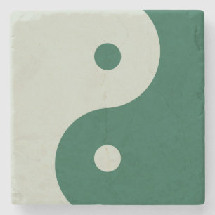 Yin Yang Sage Green Stone Coaster