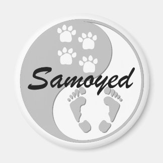 yin yang samoyed magnet