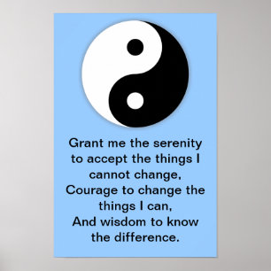 Yin Yang Serenity Prayer Poster