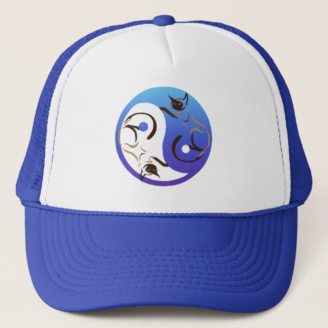 Yin Yang Siamese Cats Hat (Front)