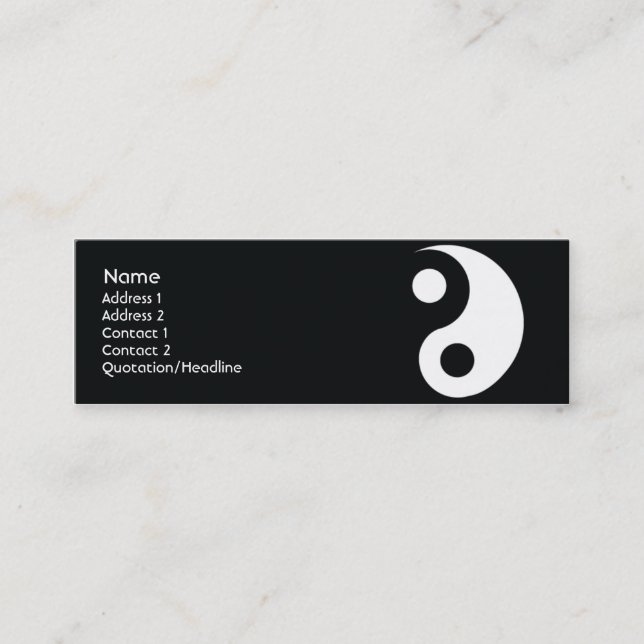 Yin Yang - Skinny Mini Business Card (Front)