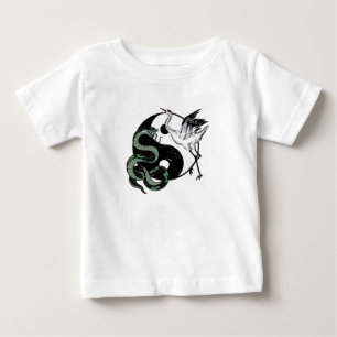 Yin yang Snake And Crane Symbol Baby T-Shirt