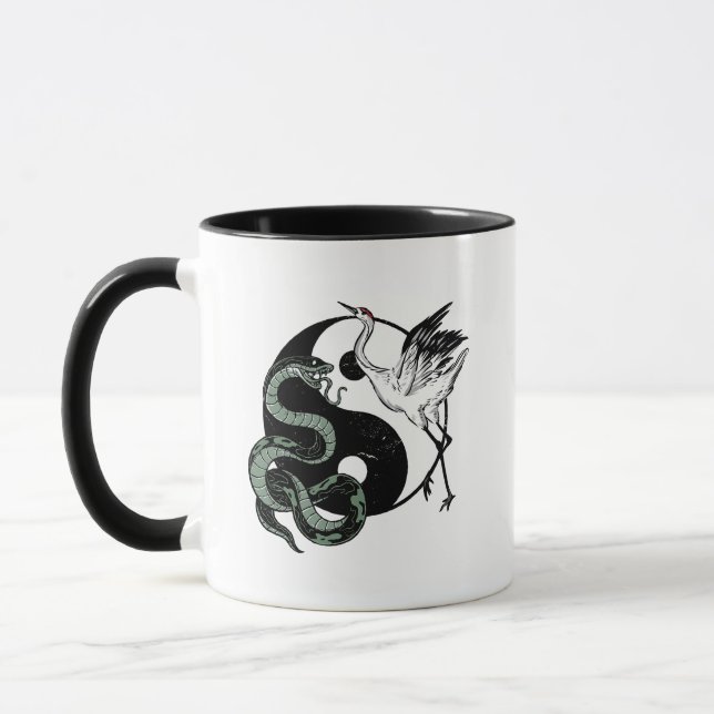 Yin yang Snake And Crane Symbol Mug (Left)