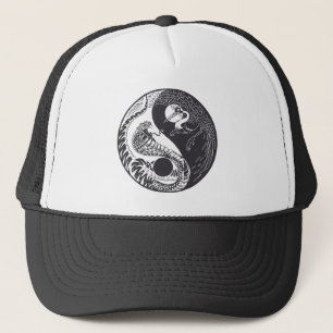 Yin Yang Snake vs Bird Trucker Hat