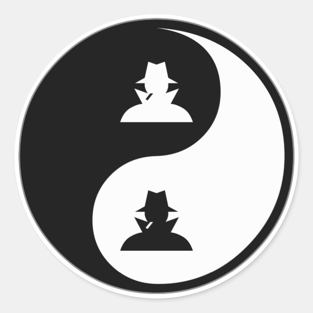 Yin Yang Spying Classic Round Sticker (Front)