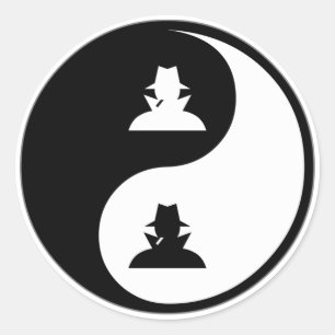 Yin Yang Spying Classic Round Sticker