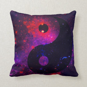 Yin Yang Stardust Blue Purple Red Cushion