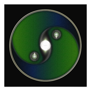 Yin Yang Sun Green Blue Photo Print
