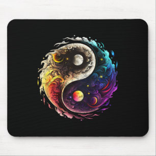 Yin Yang, Sun, Moon, Universe, Tai Chi, Qigong, Yo Mouse Pad