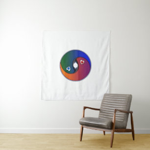 Yin Yang Sun Valentine Love Tapestry