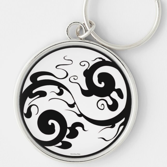 Yin Yang Swirl Keychain (Front)