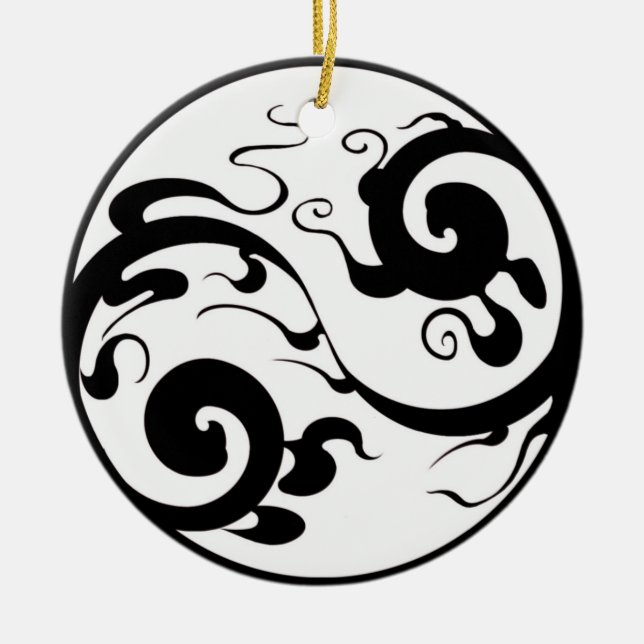 Yin Yang Swirl Ornament (Front)