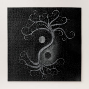 Yin Yang Swirl Tree Jigsaw Puzzle