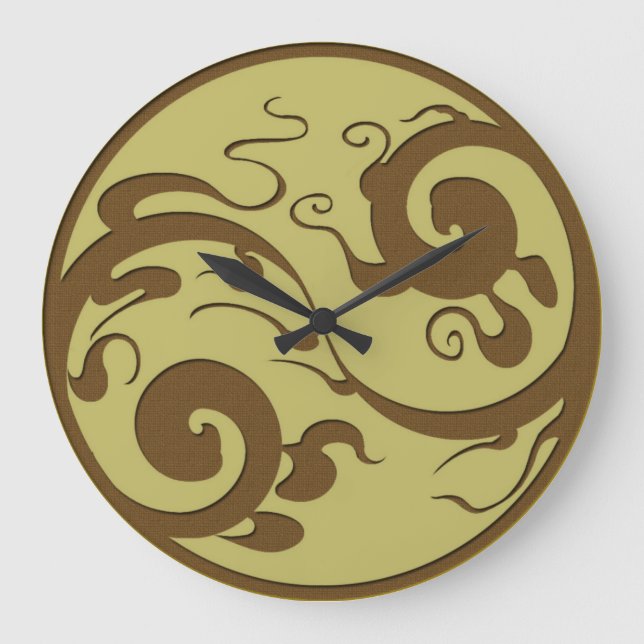 Yin Yang Swirl Wall Clock (Front)
