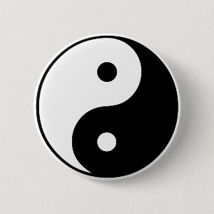 Yin Yang Symbol: 6 Cm Round Badge