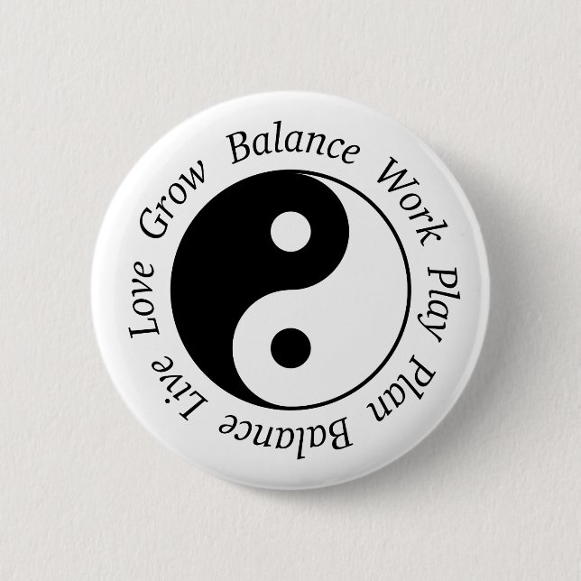 Yin Yang Symbol 6 Cm Round Badge (Front)