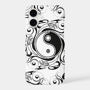 Yin & Yang Symbol Black and White Tattoo Style
