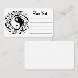 Yin & Yang Symbol Black and White Tattoo Style Business Card