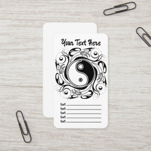 Yin & Yang Symbol Black and White Tattoo Style Business Card