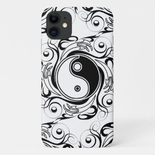Yin & Yang Symbol Black and White Tattoo Style iPhone 11 Case