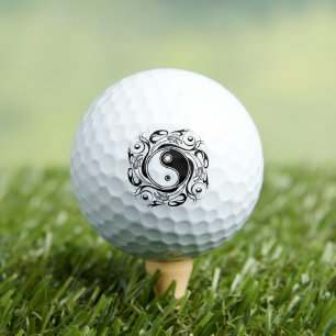 Yin & Yang Symbol Black and White Tattoo Style Golf Balls