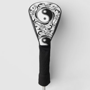 Yin & Yang Symbol Black and White Tattoo Style Golf Head Cover