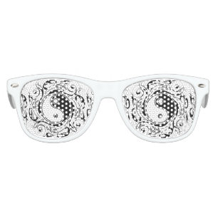 Yin & Yang Symbol Black and White Tattoo Style Kids Sunglasses