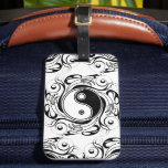 Yin & Yang Symbol Black and White Tattoo Style Luggage Tag<br><div class="desc">Decorative Ying Yang Symbol Psychedelic Black and White Tattoo Style Art Design. Originally created with Hi Quality Vector Graphic Art Copyright BluedakArt TheChameleonArt.</div>