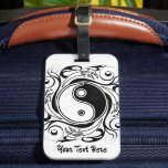 Yin & Yang Symbol Black and White Tattoo Style Luggage Tag<br><div class="desc">Decorative Ying Yang Symbol Psychedelic Black and White Tattoo Style Art Design. Originally created with Hi Quality Vector Graphic Art Copyright BluedakArt TheChameleonArt.</div>
