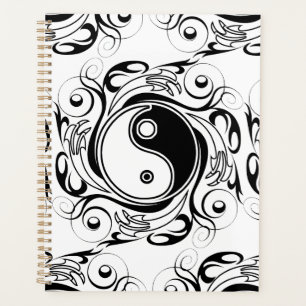 Yin & Yang Symbol Black and White Tattoo Style Planner