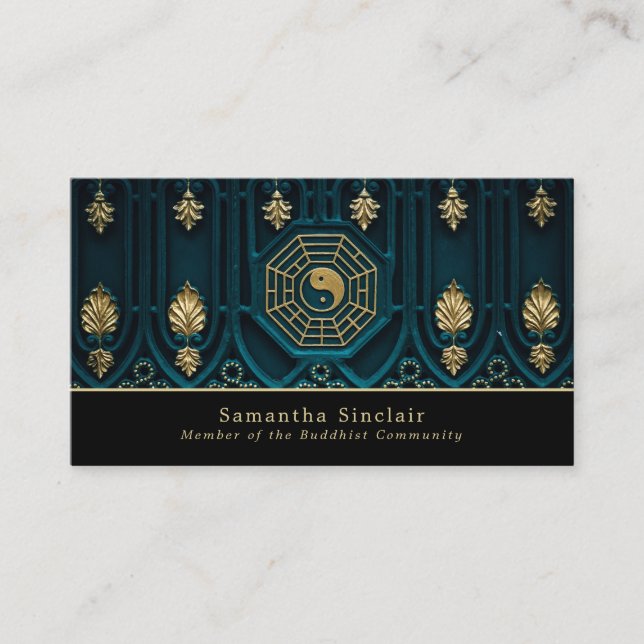 Yin & Yang Symbol, Buddhism, Buddhist Business Card (Front)
