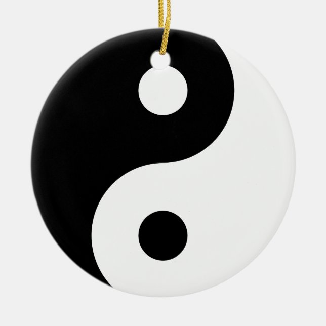 Yin Yang Symbol Ceramic Ornament (Front)