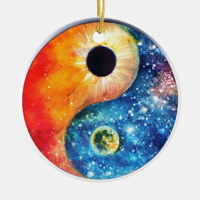 yin-yang symbol ceramic ornament (Front)
