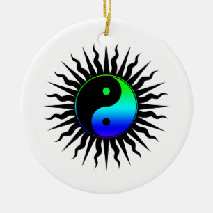 Yin Yang Symbol Ceramic Tree Decoration